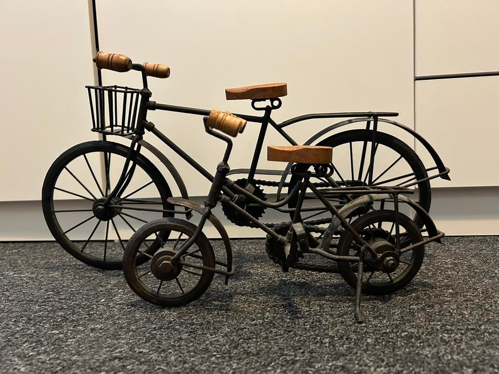 Set Metalen fietsen decoratie, Ophalen of Verzenden, Gebruikt, Decoratieobject