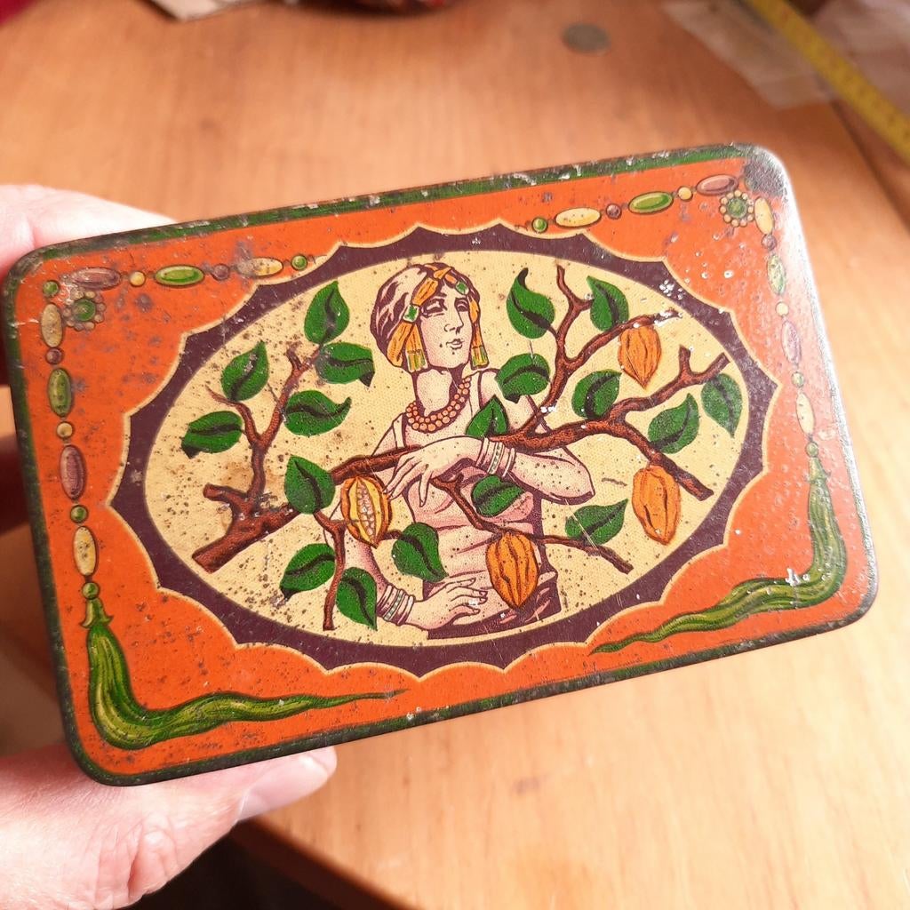 Blikje De Gruyter's Oranjemerk Cacao, Verzamelen, Blikken, Verzenden, Gebruikt, Overige