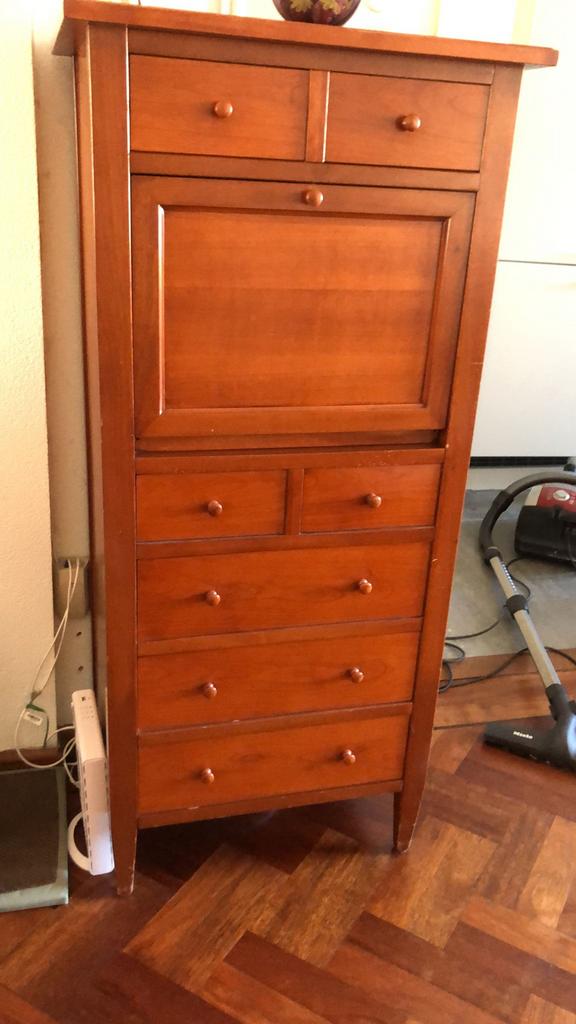 Houten secretaire/ladekast met bureaufunctie, Ophalen, Gebruikt