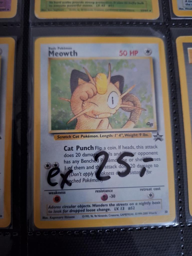 Meowth holo wotc promo nummer 10 - pokemon, Ophalen of Verzenden, Zo goed als nieuw