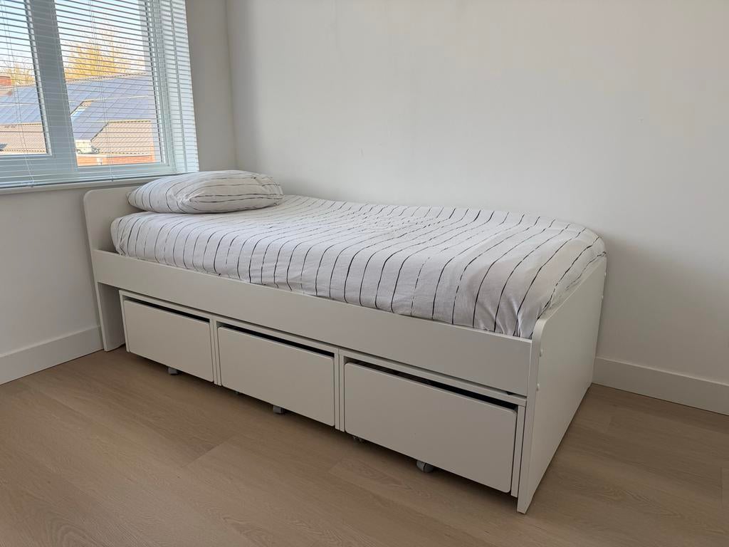 IKEA Släkt Bed met 3 opberglades, Huis en Inrichting, Ophalen, Gebruikt, 90 cm, Eenpersoons