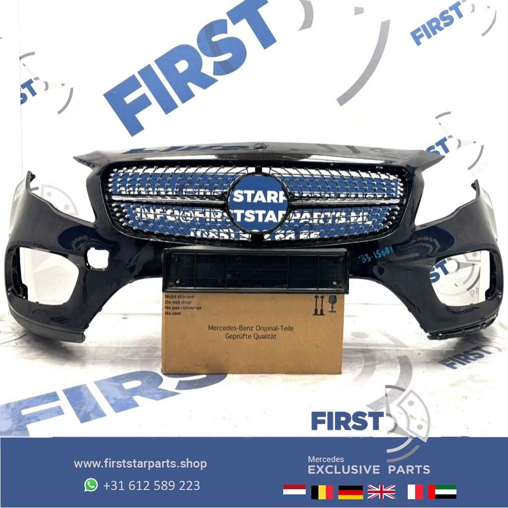 W156 BUMPER + DIAMOND GRIL FACELIFT GLA AMG VOORBUMPER ZWART, Gebruikt, -, Voor, Ophalen of Verzenden