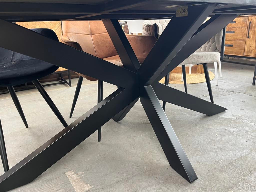Magazijn leegverkoop eettafel ovaal Accent teakhout matrix, Huis en Inrichting, Woonaccessoires | Overige, Hout, Nieuw, Ophalen of Verzenden