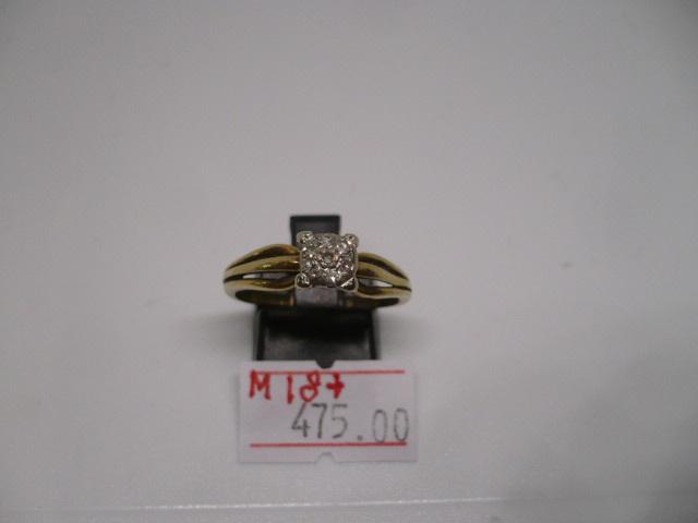 14 karaat gouden dames ring met briljant maat 18 - 3.22 gram, 18 tot 19, Gebruikt, Ophalen of Verzenden, Met edelsteen