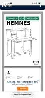 IKEA Hemnes Bureau Secretaire - Wit, Huis en Inrichting, Kasten | Secretaires, Ophalen, Gebruikt