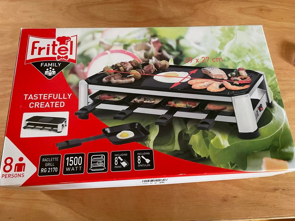 Fritel Gourmet/Raclette set RG 2170 voor 8 personen, Ophalen of Verzenden, Zo goed als nieuw, 8 personen of meer