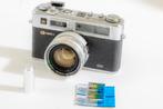 YASHICA GS Electro 35 zilver analoge camera met batterijen!, Audio, Tv en Foto, Fotocamera's Analoog, Ophalen of Verzenden, Gebruikt