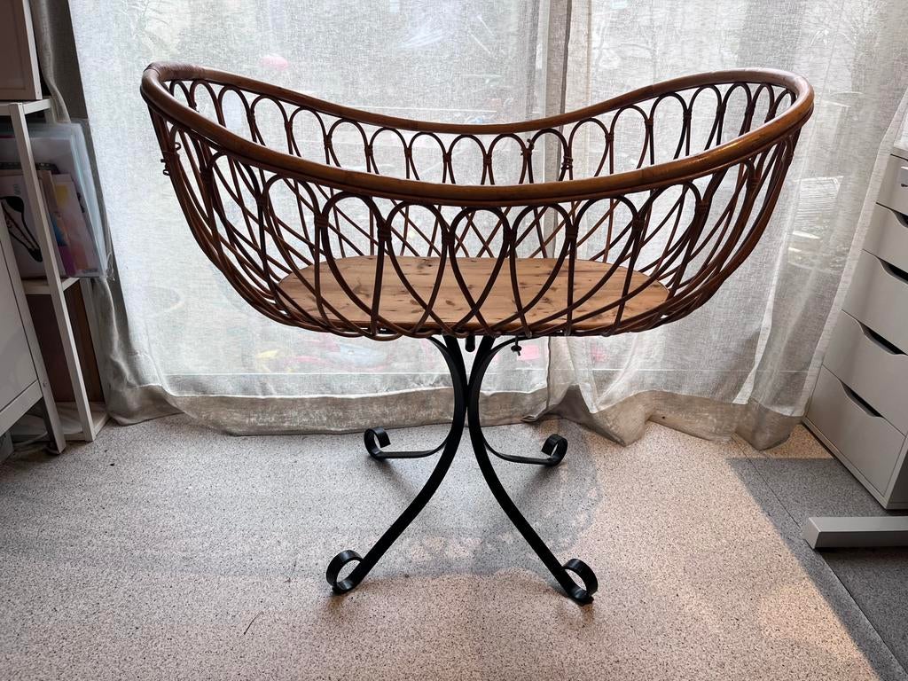 Vintage rotan wiegje incl. matras, Kinderen en Baby's, Babywiegjes en Ledikanten, Ophalen, Gebruikt, Wieg