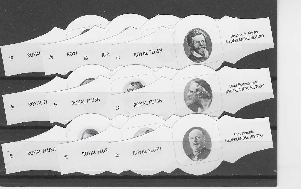 reeks 1742   history  nederland 1-10 sigarenbanden, Verzamelen, Ophalen of Verzenden, Zo goed als nieuw, Sigarenbandjes