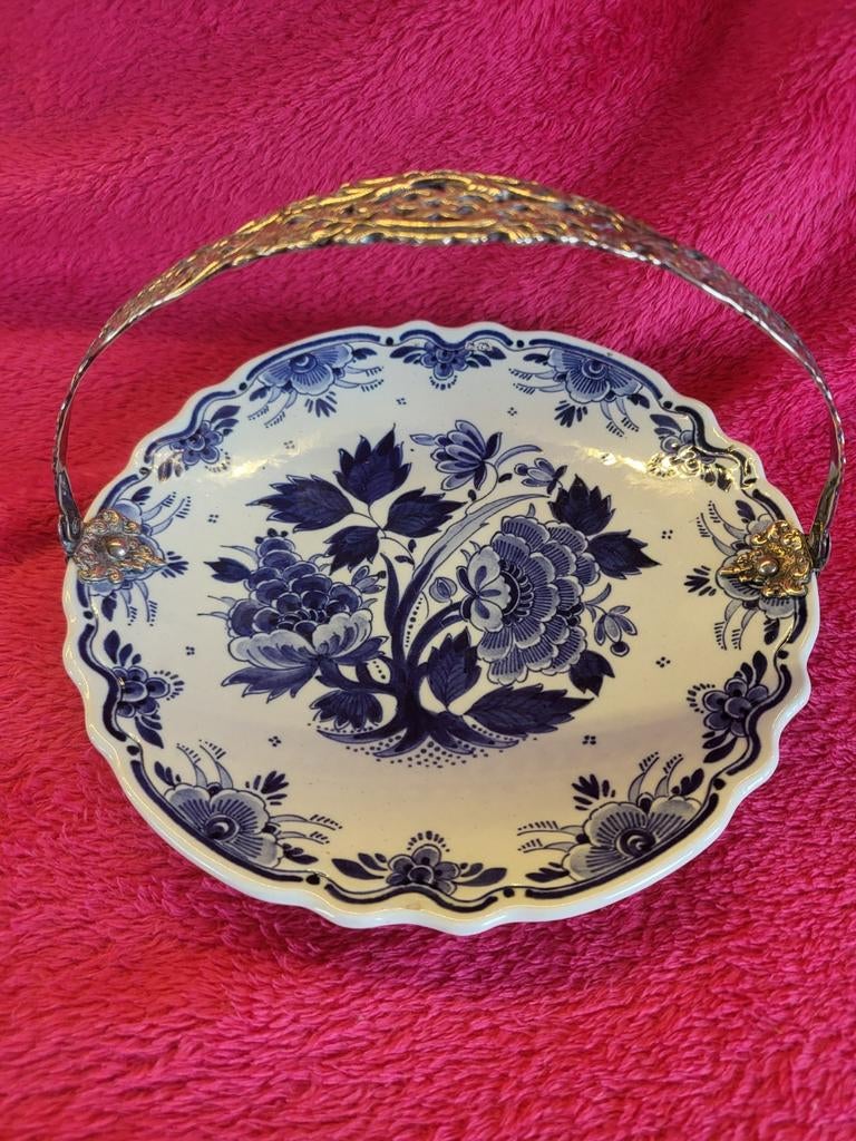 Delftsblauw bonbonschaaltje met verzilverd hengsel, Ophalen