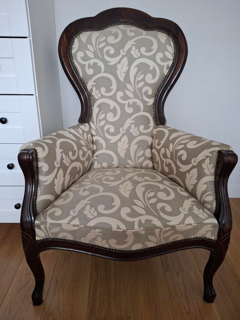 Fauteuil Franse stijl, Ophalen, Gebruikt, Minder dan 75 cm, Stof
