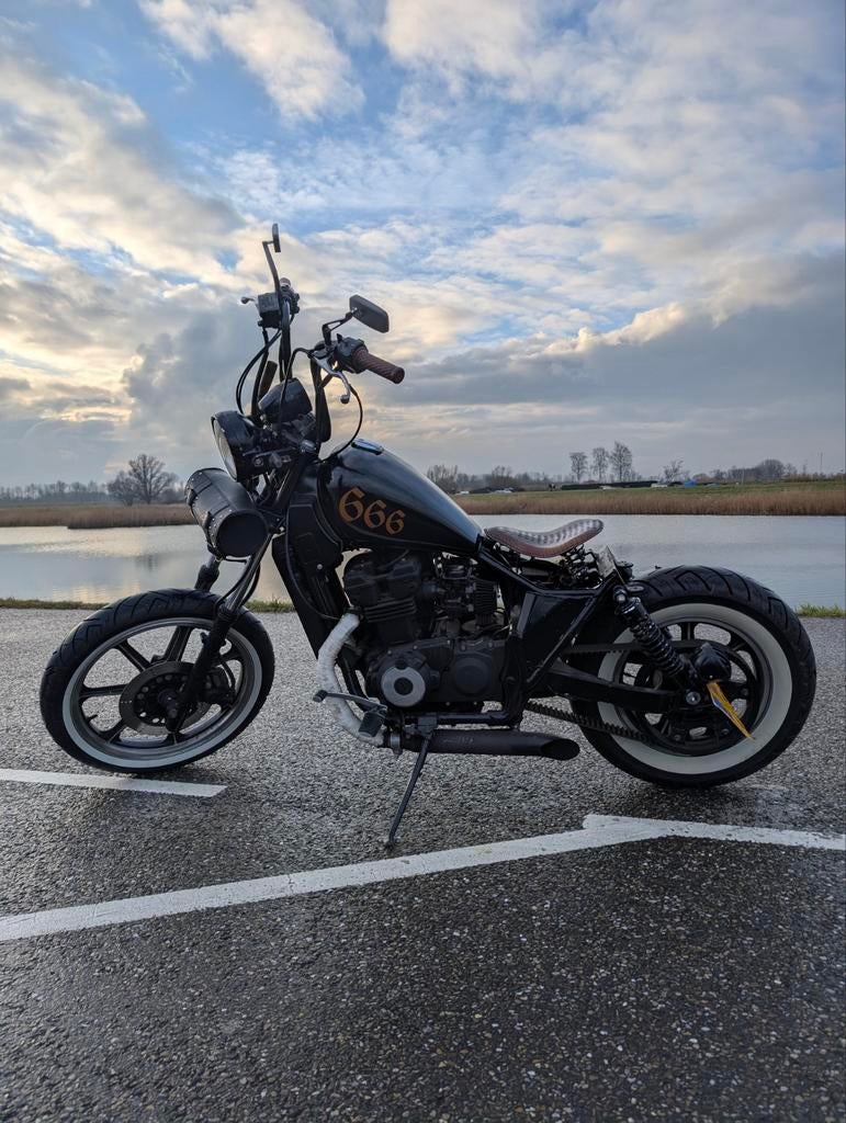 Kawasaki LTD 454 custom Bobber met geweldig geluid, Motoren, 2 cilinders, Sportuitlaat, Particulier, Overig