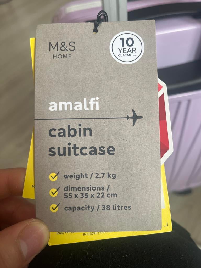 M&S Amalfi reiskoffer + vanity case set (handbagage) – Nieuw, Ophalen, Wieltjes, 50 tot 60 cm, Hard kunststof