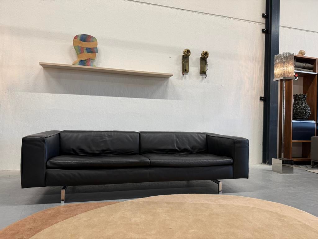 Jori Shiva 3990 Bank Zwart leer Design 235, Gebruikt, Jori, Driepersoons, Ophalen of Verzenden