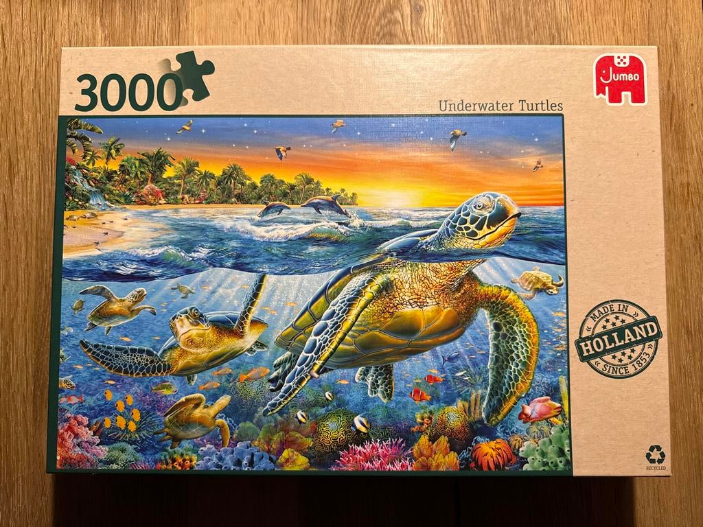 Jumbo Legpuzzel 3000 Stukjes - Underwater Turtles, Ophalen of Verzenden, Meer dan 1500 stukjes, Zo goed als nieuw, Legpuzzel