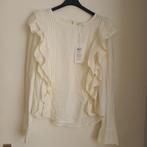 Mooie, soepele blouse Villa met ruches ecru mt 38 nieuw, Kleding | Dames, T-shirts, Maat 38/40 (M), Beige, Nieuw, Ophalen of Verzenden
