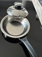 AMC steel Hotpan 20 cm 1,3 liter premium systeem., Gebruikt, Ophalen of Verzenden, Rvs, Keramische plaat