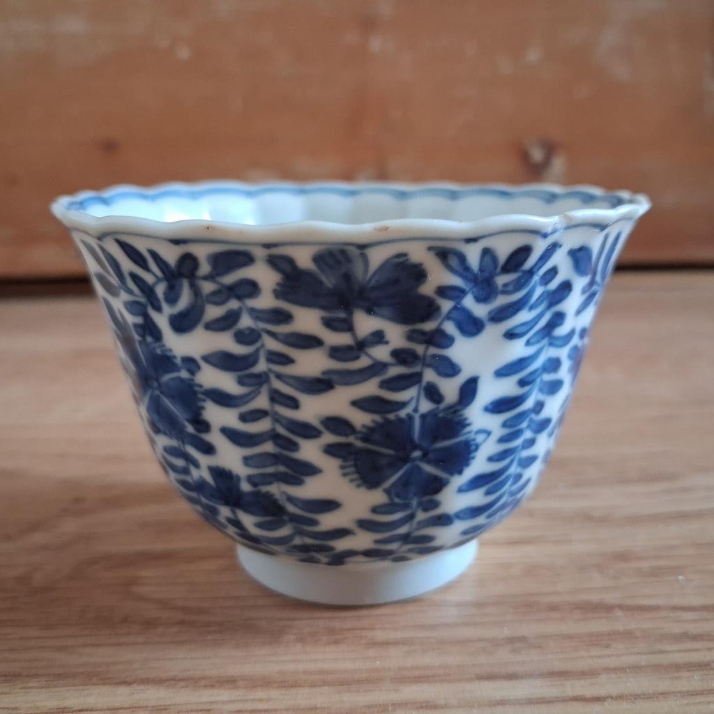 Chinees Kangxi Theekopje 17e Eeuw met Artemisia Blad, Antiek en Kunst, Antiek | Porselein, Ophalen of Verzenden