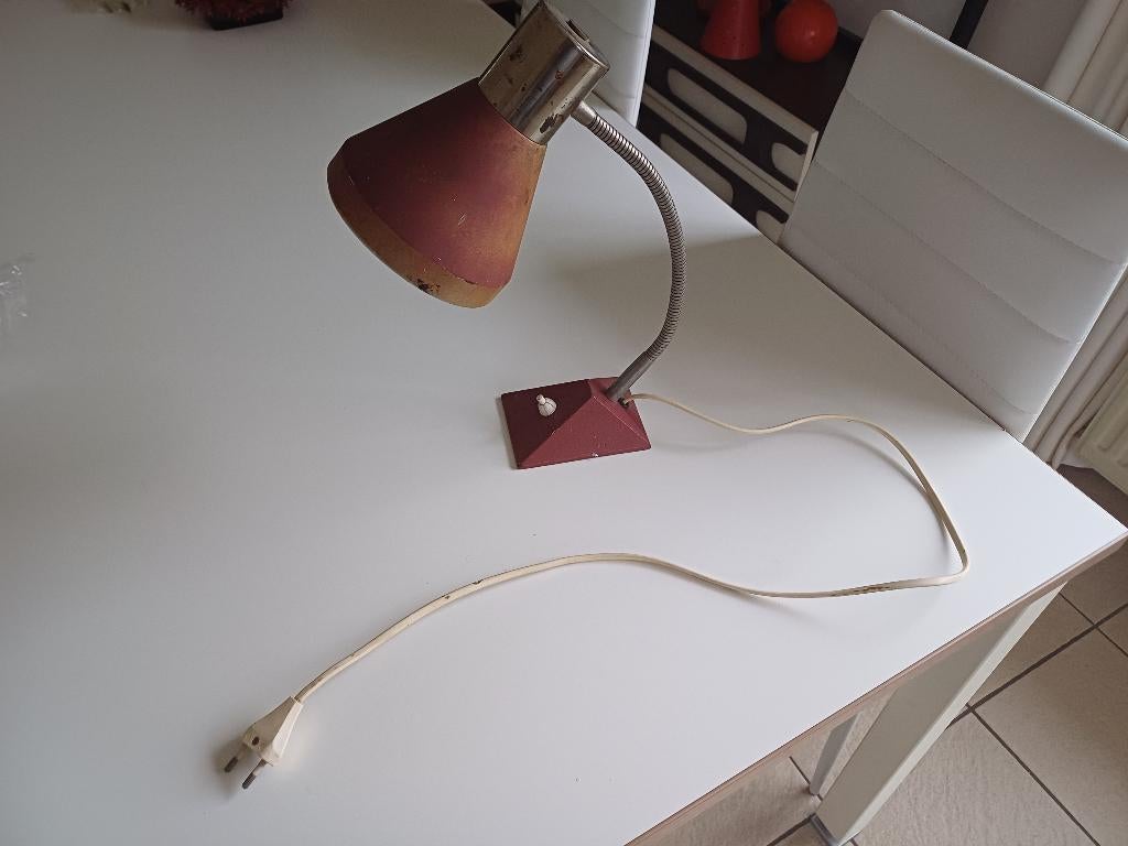 Vintage bureaulamp tafellamp, Gebruikt, Vintage, Ophalen of Verzenden, Metaal