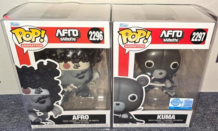 Funko Pop! 2296 Afro en 2297 Kuma (Afro Samurai) Exclusive, Verzamelen, Poppetjes en Figuurtjes, Ophalen of Verzenden