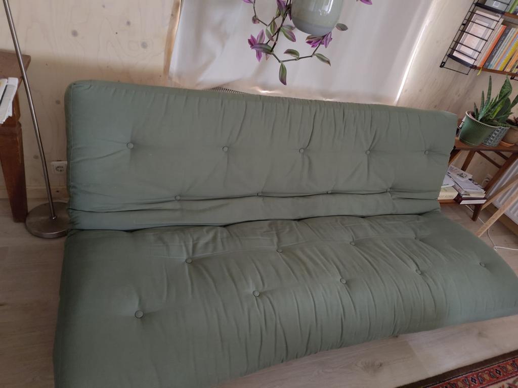 Karup Design Slaapbank - Groen incl. topper, Ophalen, Gebruikt, Tweepersoons, Overige maten
