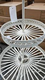 ETAGÈRE / PLANTENREK / WHITE / ROND, Tuin en Terras, Nieuw, Metaal, Info@huisentuindecoratiemarie.nl, Huis en tuin decoratie marie