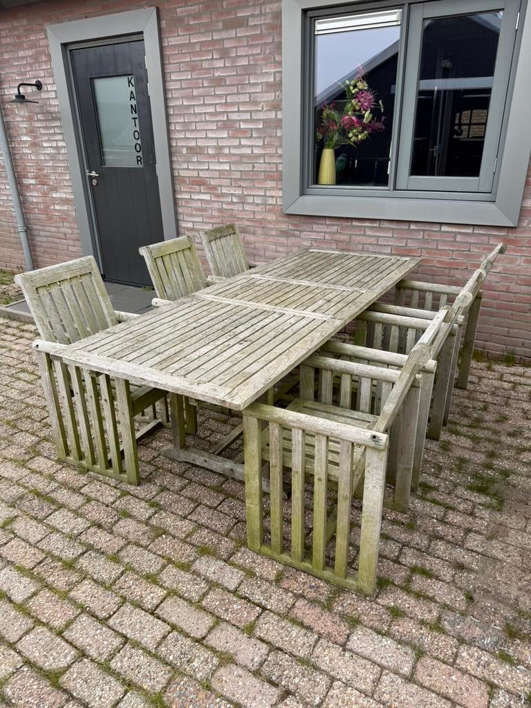 Tuinset, Ophalen, Gebruikt, Hardhout, 6 zitplaatsen