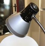 Vintage metalen bureaulamp met flexibele buigbare arm, Gebruikt, Vintage, Ophalen of Verzenden, Metaal