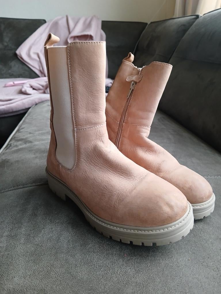 leren laarzen maat 33, Kleding | Dames, Schoenen, Ophalen of Verzenden, Gedragen, Roze, Lage of Enkellaarzen