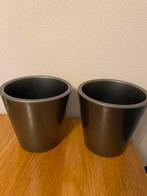 2 bloempotten, Ophalen, Rond, Zo goed als nieuw, Aardewerk