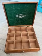 Pickwick theedoos van hout met 12 vakjes, Ophalen of Verzenden, Gebruikt, Overige houtsoorten, Minder dan 50 cm