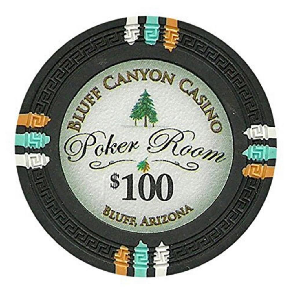 Bluff Canyon Casino Arizona 13.5g Poker Chips $100 25-Pack, Ophalen, Nieuw