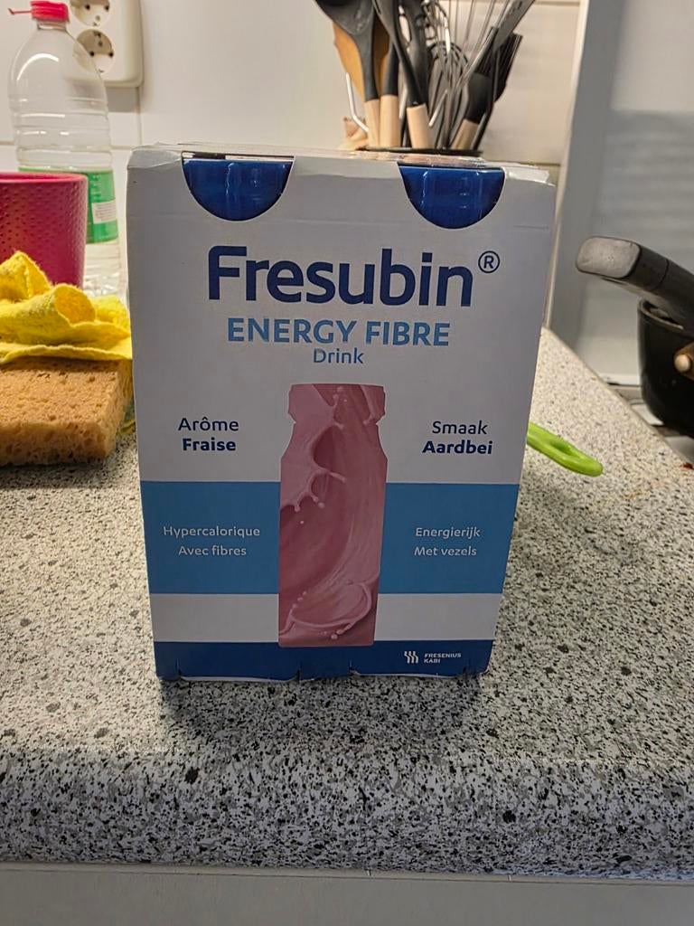 Fresubin Energy Fibre Drink Aardbei - 300 kcal, met vezels, Ophalen of Verzenden, Nieuw, Drank