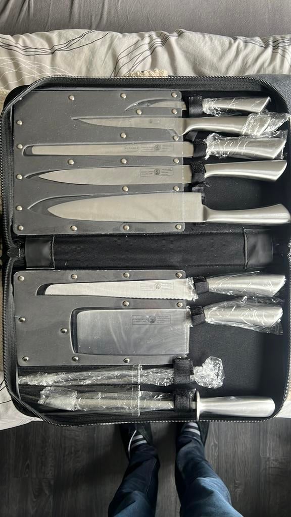 Zwitsers keuken messen set 8 delig, Huis en Inrichting, Ophalen, Zo goed als nieuw, Rvs of Chroom