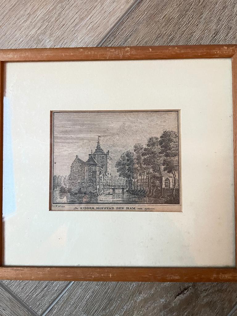 1730 Ridderrhofstad den Ham Utrecht / H. Spilman - P0451, Antiek en Kunst, Kunst | Etsen en Gravures, Ophalen of Verzenden, Ets