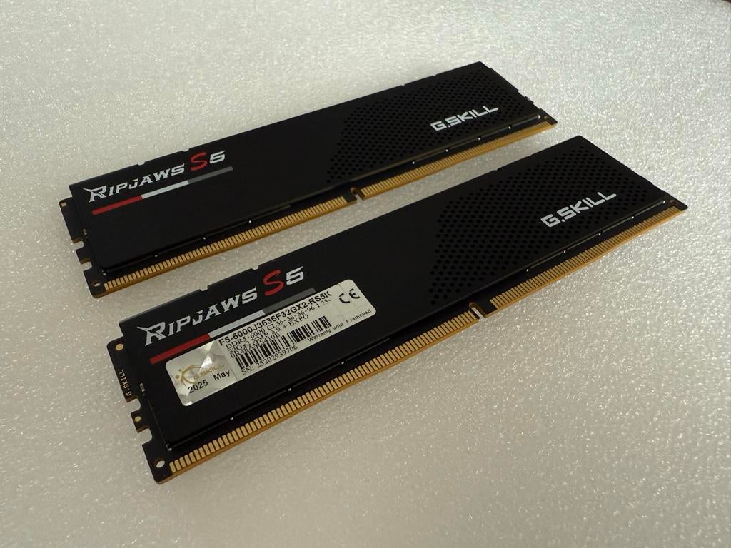 G.Skill Ripjaws S5 DDR5-6000 64GB (2x32GB), Computers en Software, Ophalen of Verzenden, Zo goed als nieuw, Desktop, DDR5