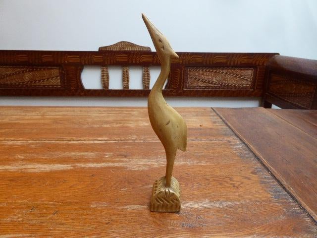 Strak vormgegeven vintage houten vogel, Ophalen of Verzenden