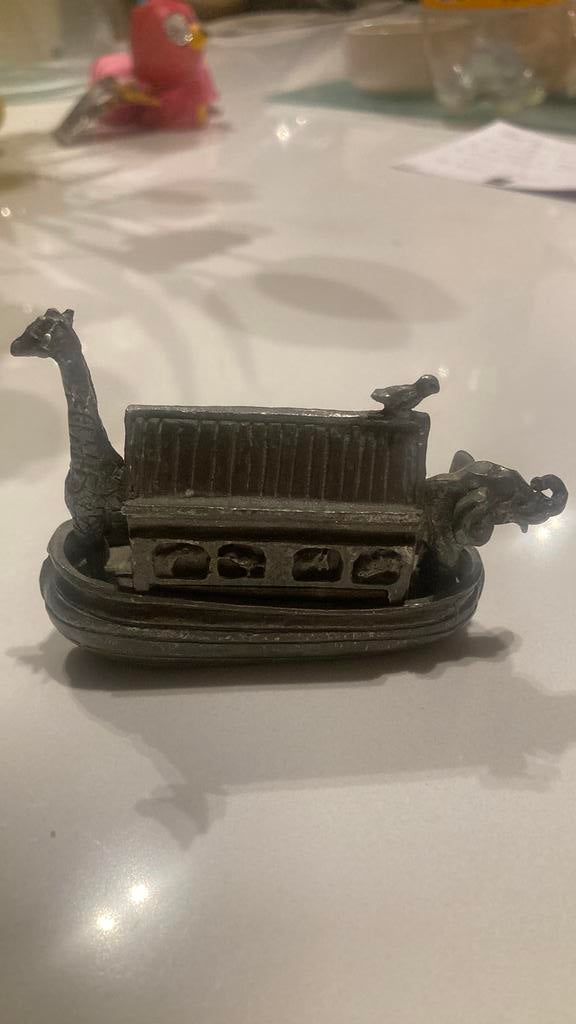 WNF Ark van Noach Beeldje - Tin -1987, Verzamelen, Dierenverzamelingen, Gebruikt, Beeldje of Figuurtje, Overige soorten, Ophalen of Verzenden