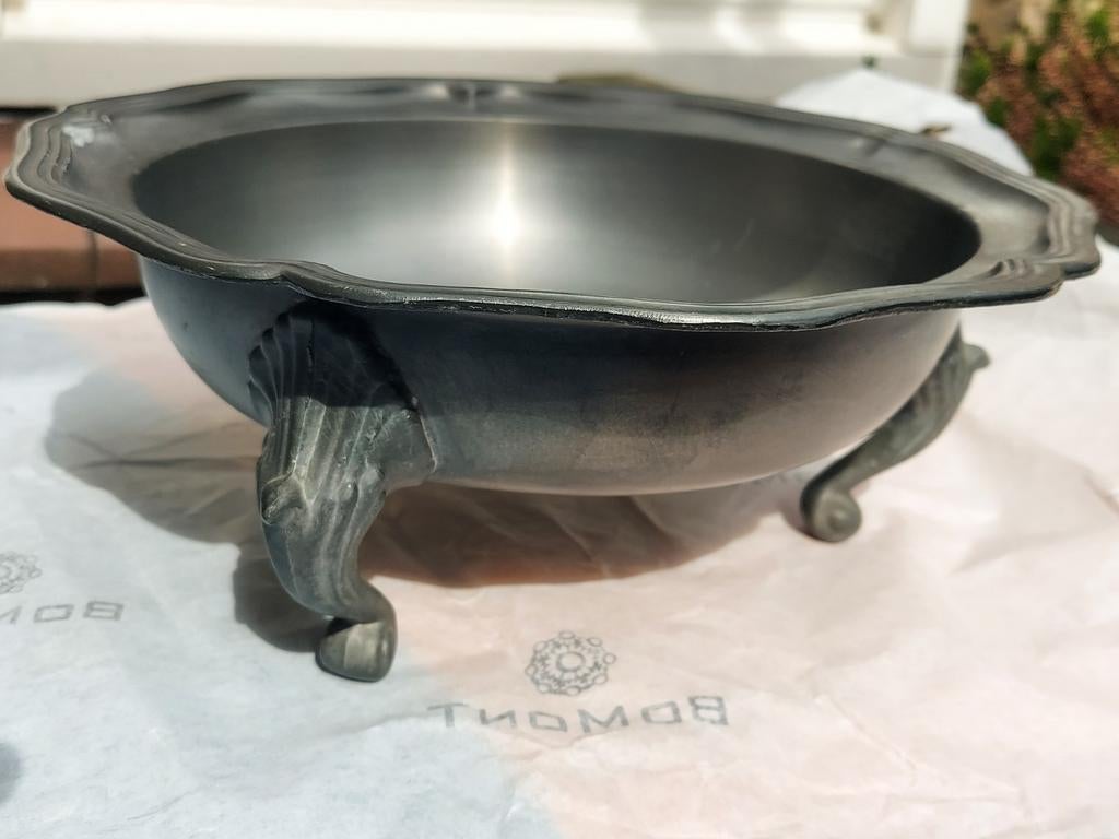 Antiek tinnen schaal met voeten, Antiek en Kunst, Ophalen