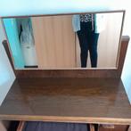 Kaptafel met kruk - 93x42x53 cm is onderstel daarboven spieg, Vintage, Zo goed als nieuw, Minder dan 100 cm, Hout