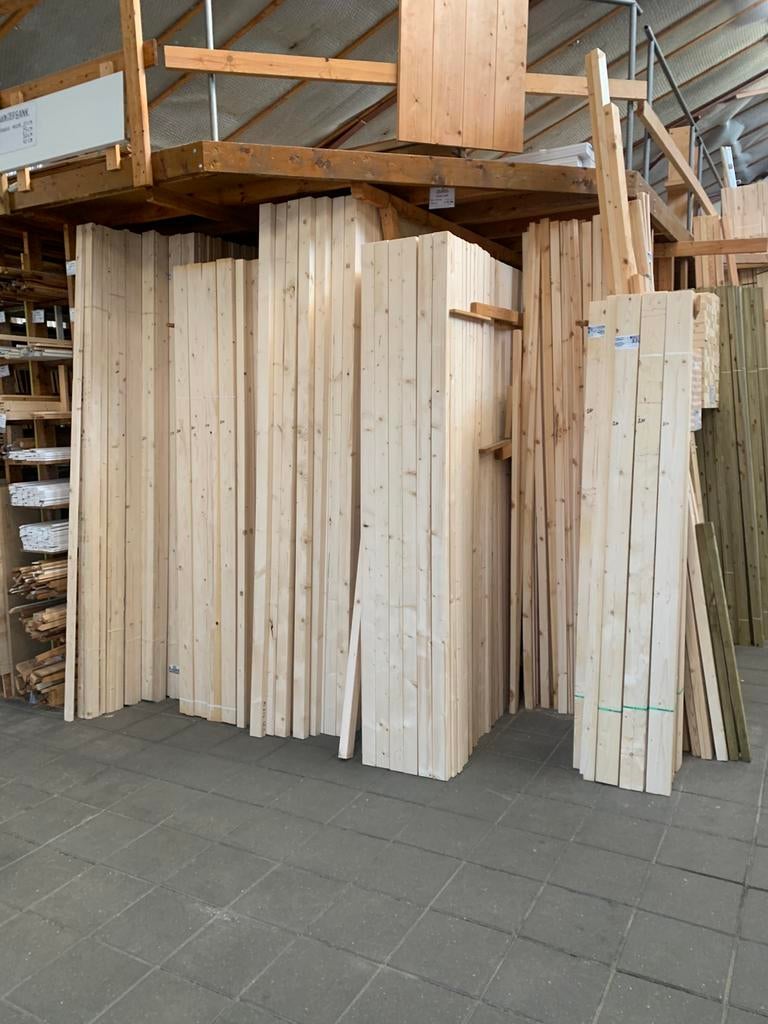 Vuren panlatten, schroten22x50 mm.€0,70, Tuin en Terras, Schuttingen, Nieuw, Hout, 1 tot 2 meter, Minder dan 3 meter, Ophalen