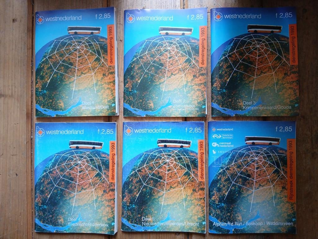 Dienstregeling Westnederland 1993 - 6 deeltjes, Ophalen of Verzenden, Gebruikt, Trein, Boek of Tijdschrift