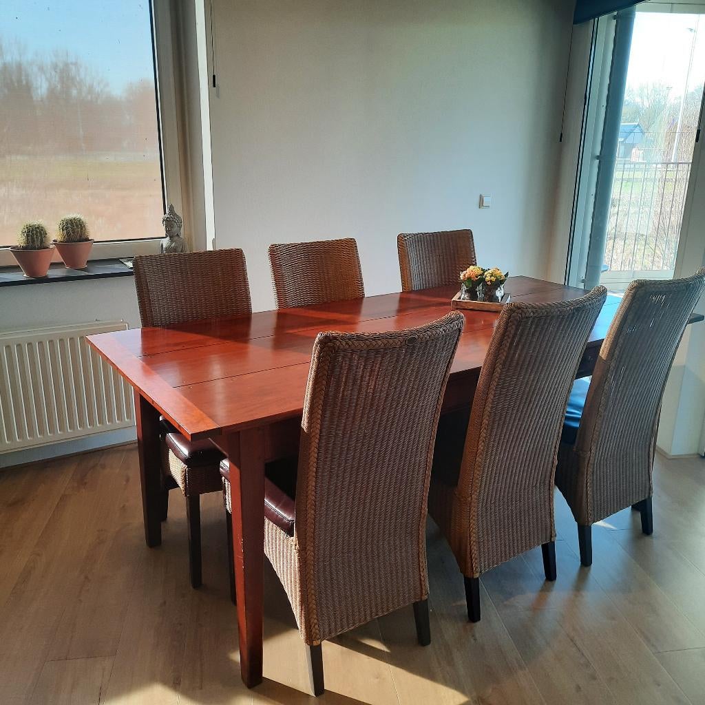 Eethoek, compleet met 6 stoelen, Huis en Inrichting, Ophalen, Gebruikt, 50 tot 100 cm, Vijf personen of meer