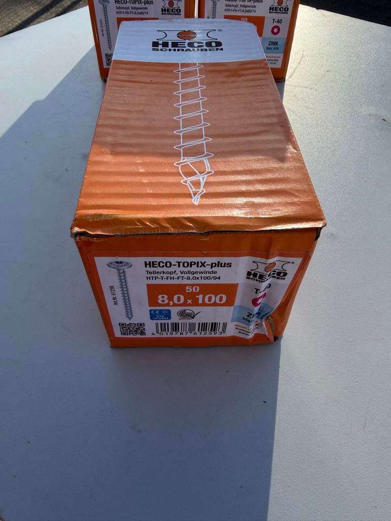 HECO-TOPIX-plus houtschroeven schoteldop 8x80mm (4 dozen), Ophalen of Verzenden, Nieuw, 50 tot 100 mm, Schroeven
