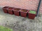 Set van 5 gebruikte betonnen bloembakken. € 30,00 per stuk, Overige materialen, Gebruikt, Minder dan 60 cm, Vierkant