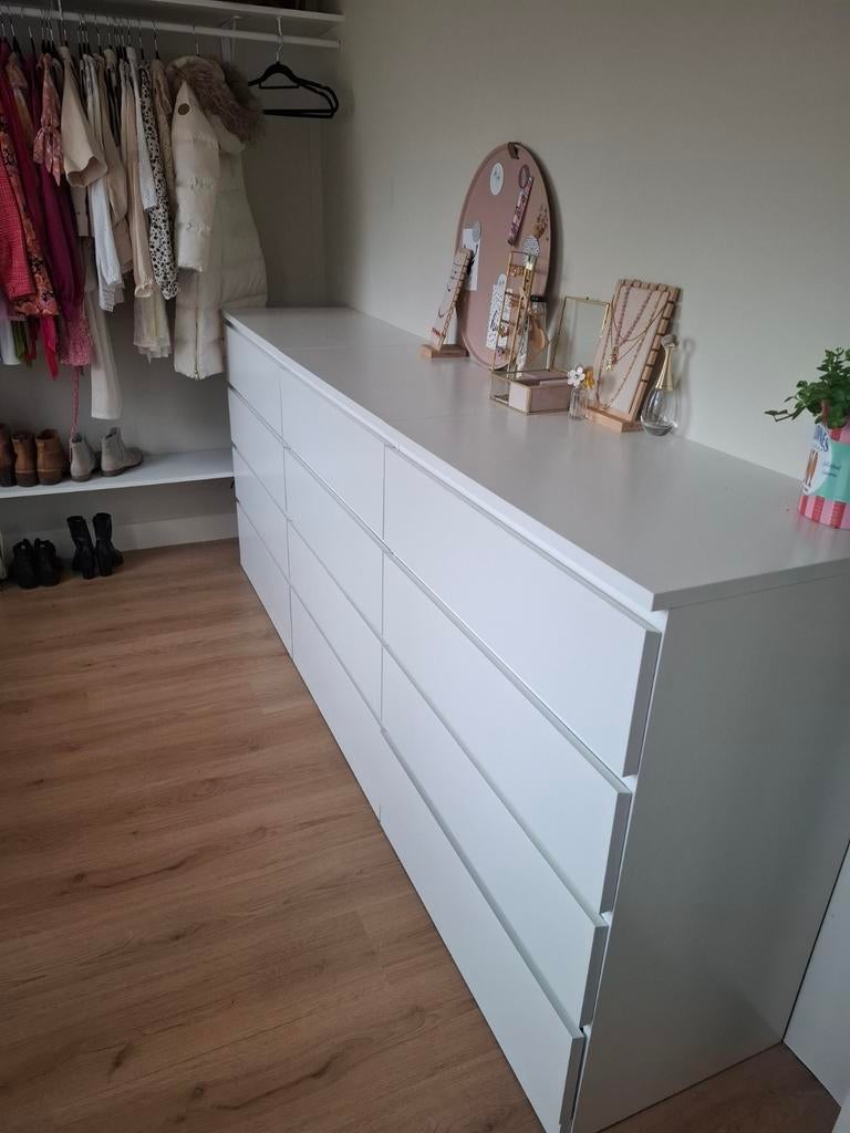 3x Ikea Malm ladekasten 4 lades - Wit, Ophalen, Gebruikt, 100 tot 150 cm, 50 tot 100 cm