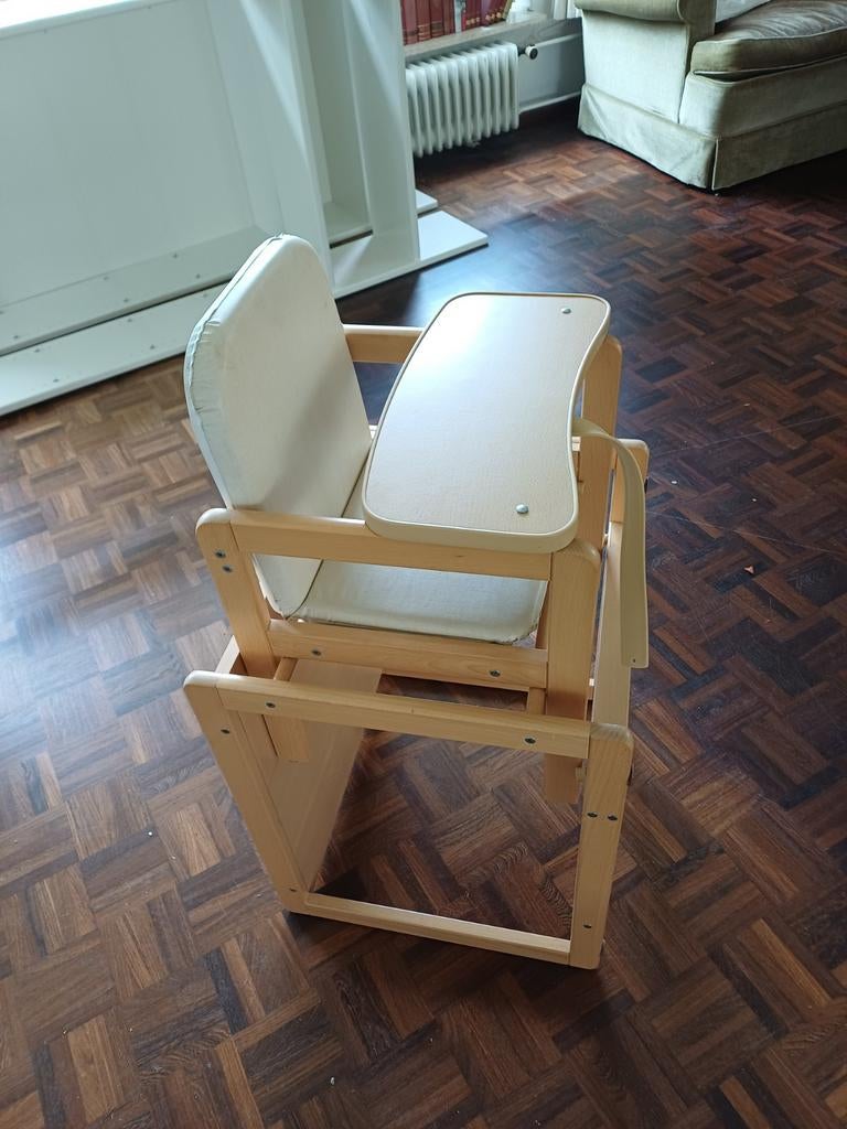 Vintage Kinderstoel - Houten Meegroeistoel met Tafelblad, Ophalen, Gebruikt, Overige typen