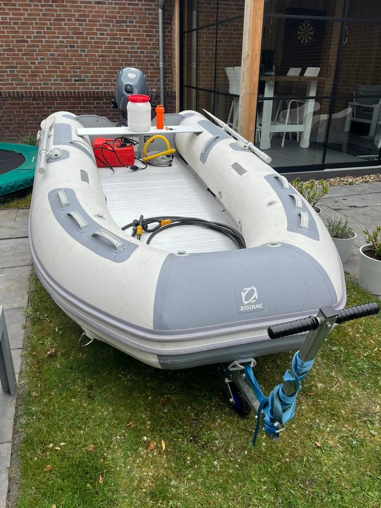 Zodiac Cadet 350 alu met 6 PK 4-takt Yamaha buitenboordmotor, Ophalen, Aluminium, Gebruikt, Zodiac