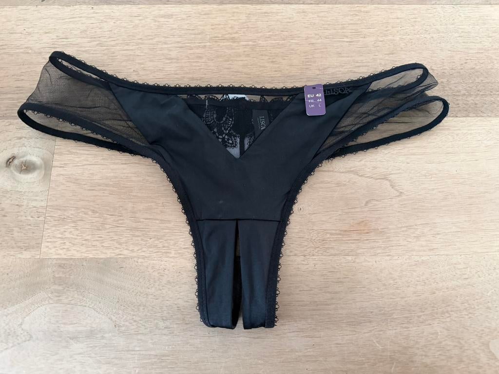 Lisca string 42 NIEUW!! Nu €7,50, Kleding | Dames, Ondergoed en Lingerie, Ophalen of Verzenden, Zwart, String