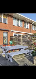 Houten Tuinset met Bank en Stoelen - Lavendel Gebeitst, Tuin en Terras, Tuinsets en Loungesets, Ophalen, 5 zitplaatsen, Gebruikt